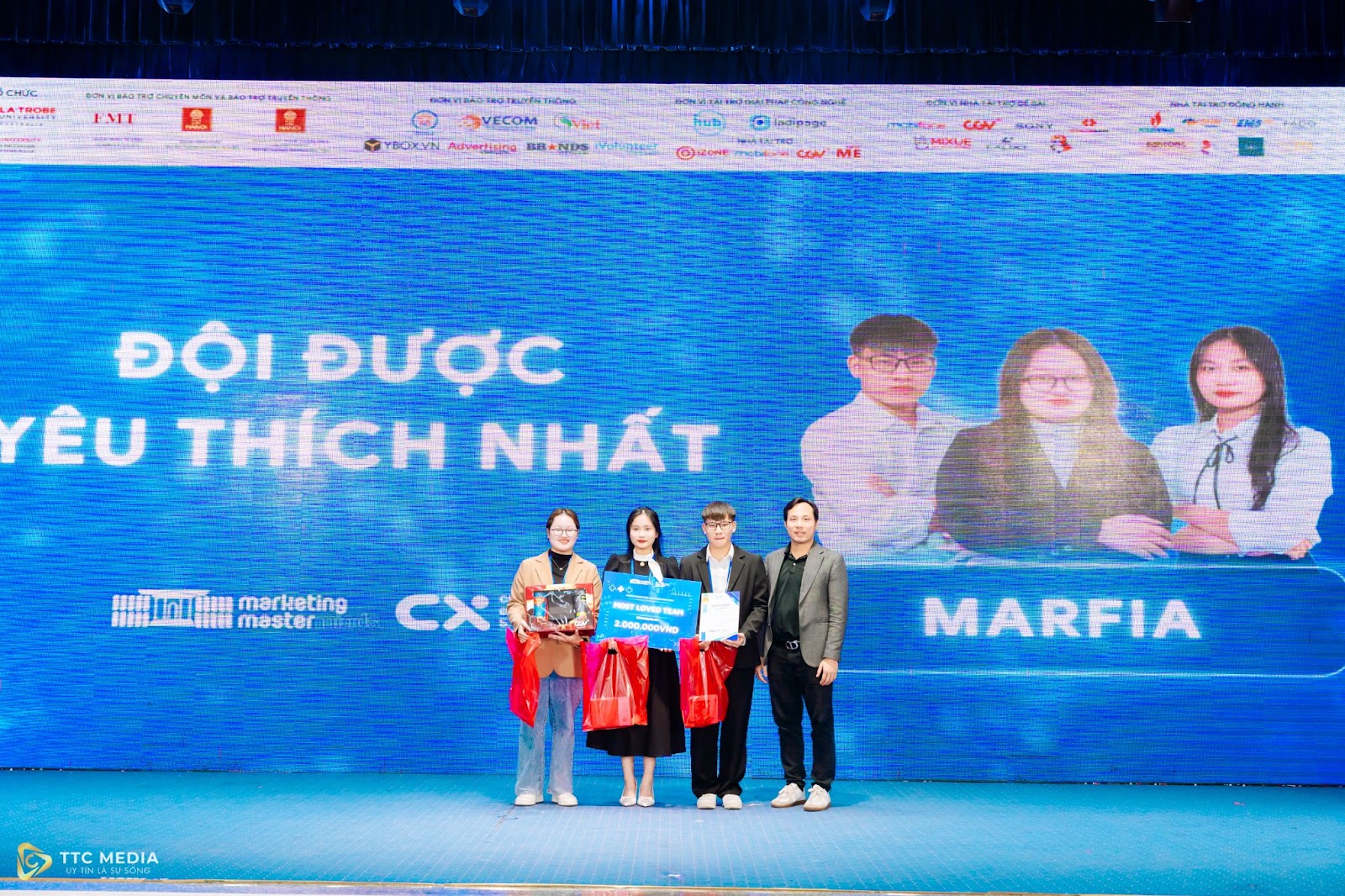 Giải “Đội thi được yêu thích nhất” của cuộc thi HANU Marketing Masterminds 2024 đã thuộc về đội thi MARFIA.