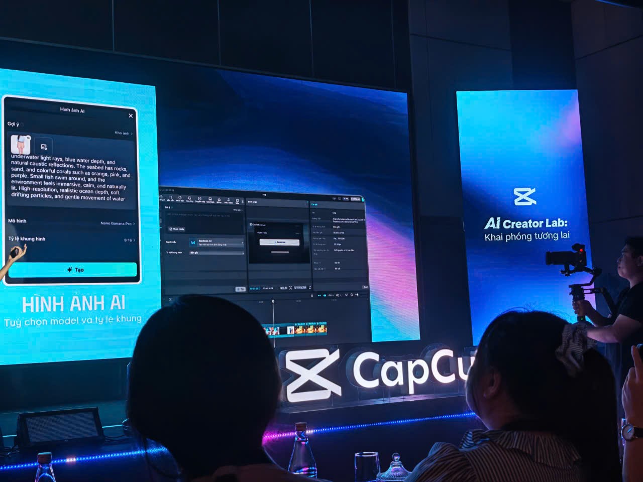 Tính năng tạo ảnh, video AI bằng câu lệnh trên CapCut.