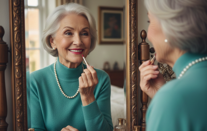 Trang điểm rất có lợi cho sức khỏe của phụ nữ lớn tuổi, theo nghiên cứu từ Nhật Bản - Minh họa AI: Thu Anh